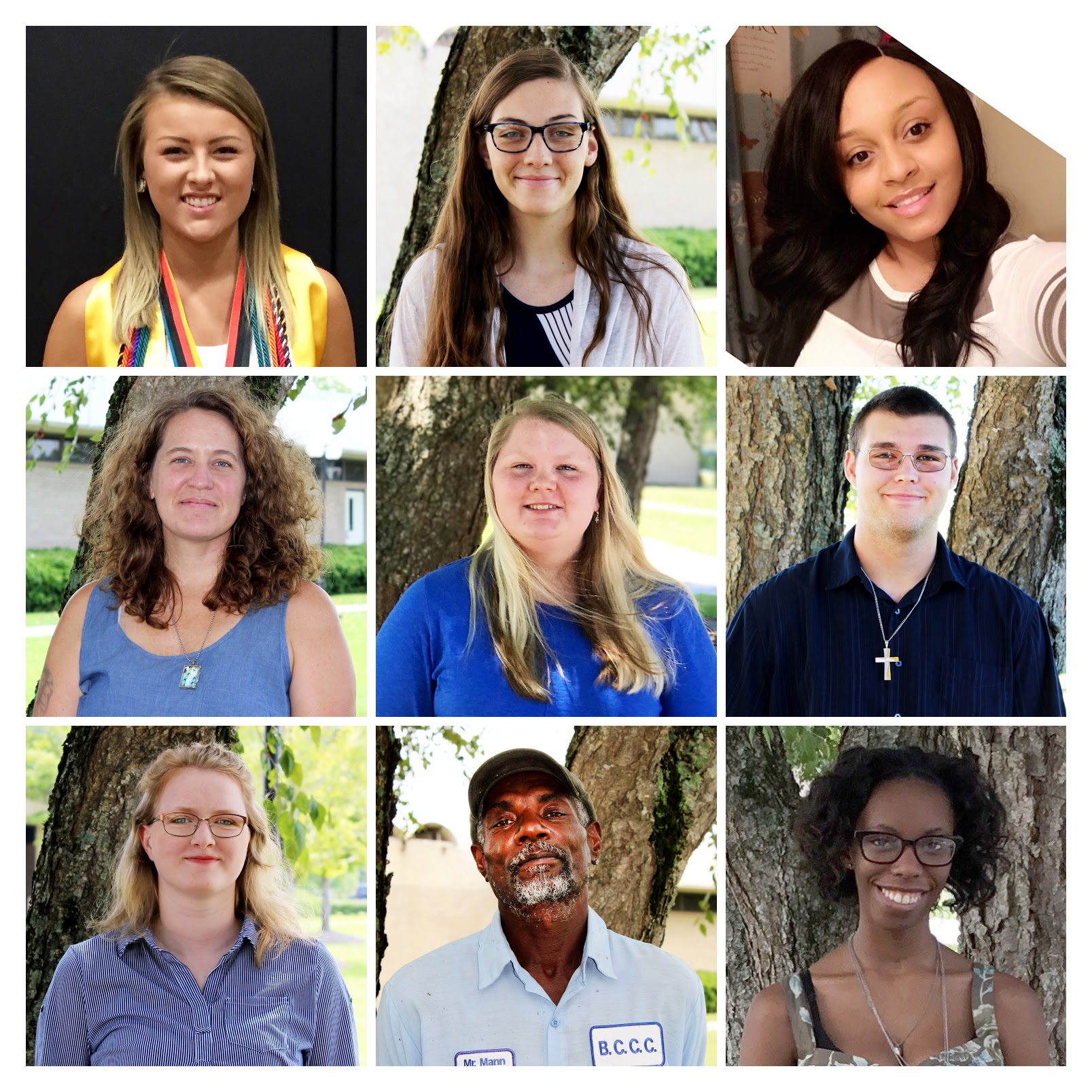 Top row (l-r): Jamie Davenport, Jamie Hauser and Courtney Anthony. Middle Row (l-r): Jennifer Everett, Katelyn Brown and Jamie Styons. Bottom row (l-r): Kara Hall, James Mann and Keja Norman.