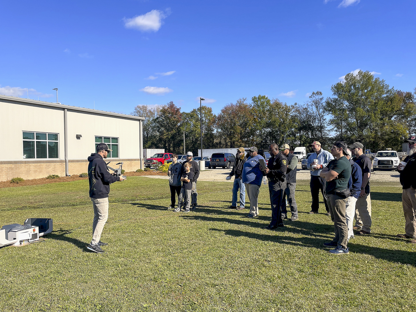 a group watches a demonstration